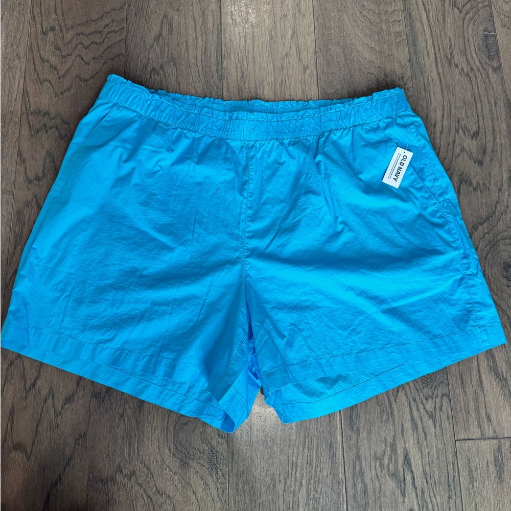 Old Navy Pull On Shorts Womens XXL Blue Elastic Waist Casual Summer NWT